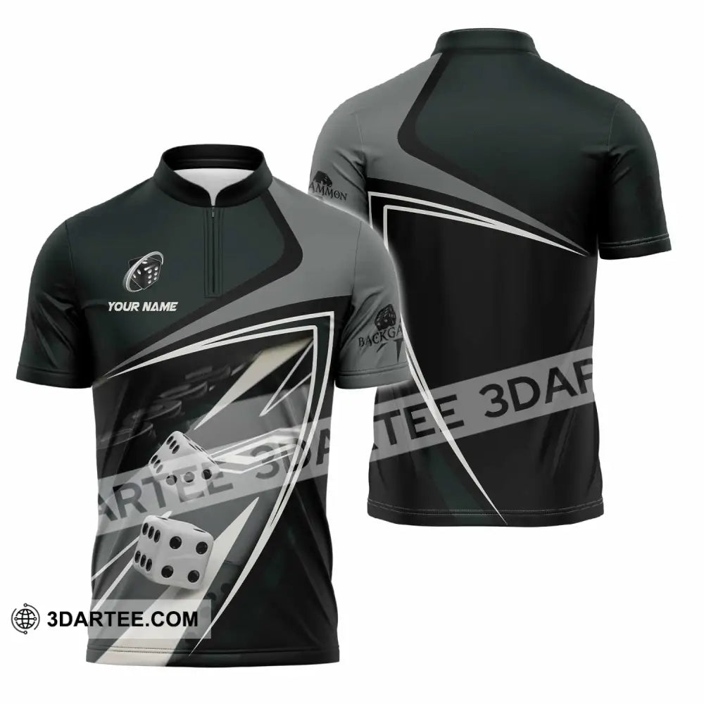 Unisex Shirt - Custom Backgammon 3D Shirt Zipper Polo Shirt / S T-shirt