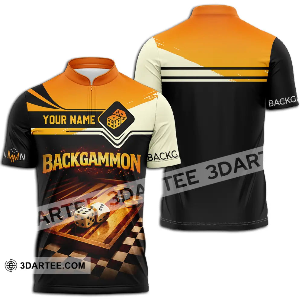 Unisex Shirt - Custom Backgammon 3D Shirt Zipper Polo Shirt / S T-shirt