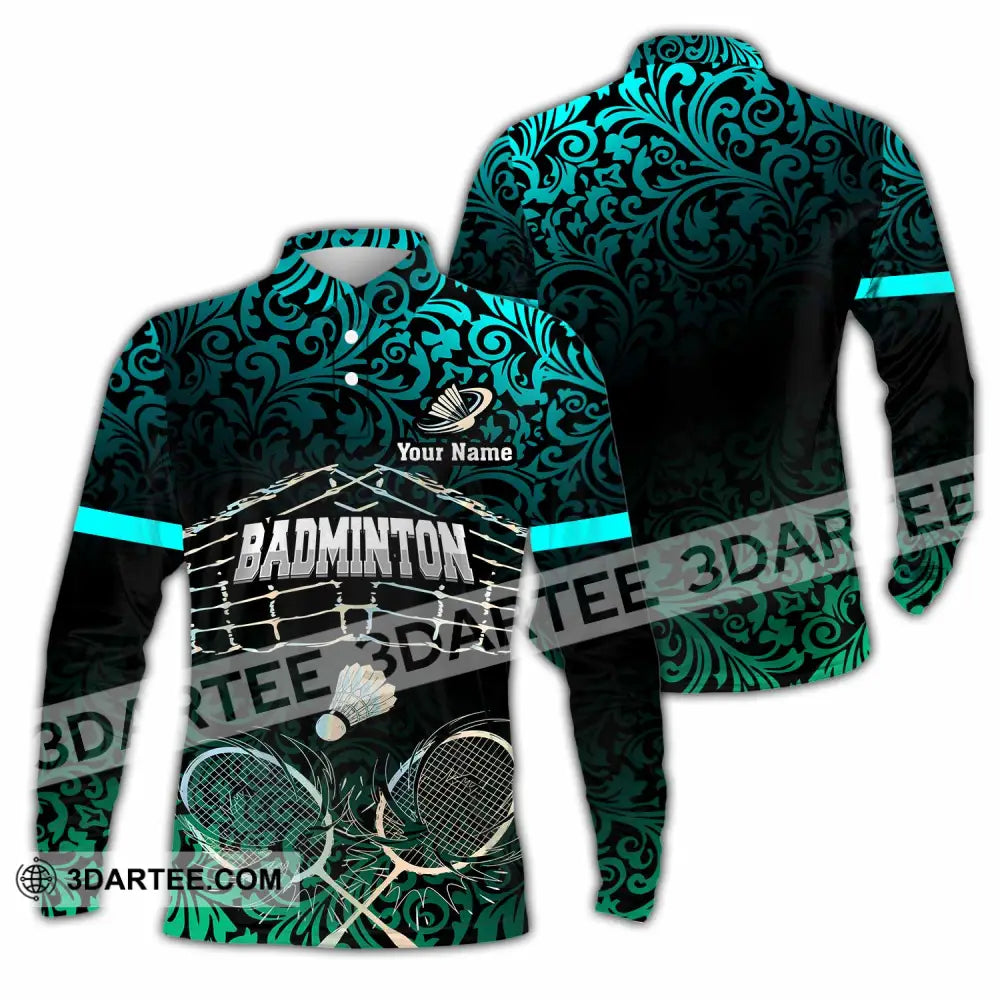 Unisex Shirt - Custom Badminton 3D Shirt Long Sleeve Polo / S T-shirt