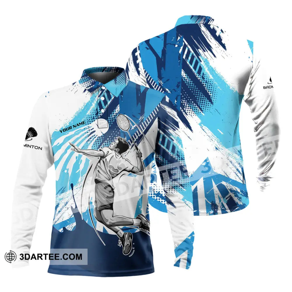 Unisex Shirt - Custom Badminton 3D Shirt Long Sleeve Polo / S T-shirt