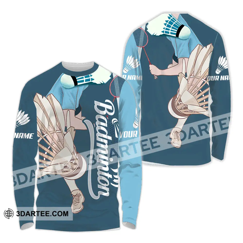 Unisex Shirt - Custom Badminton 3D Shirt Long Sleeve Shirt / S T-shirt