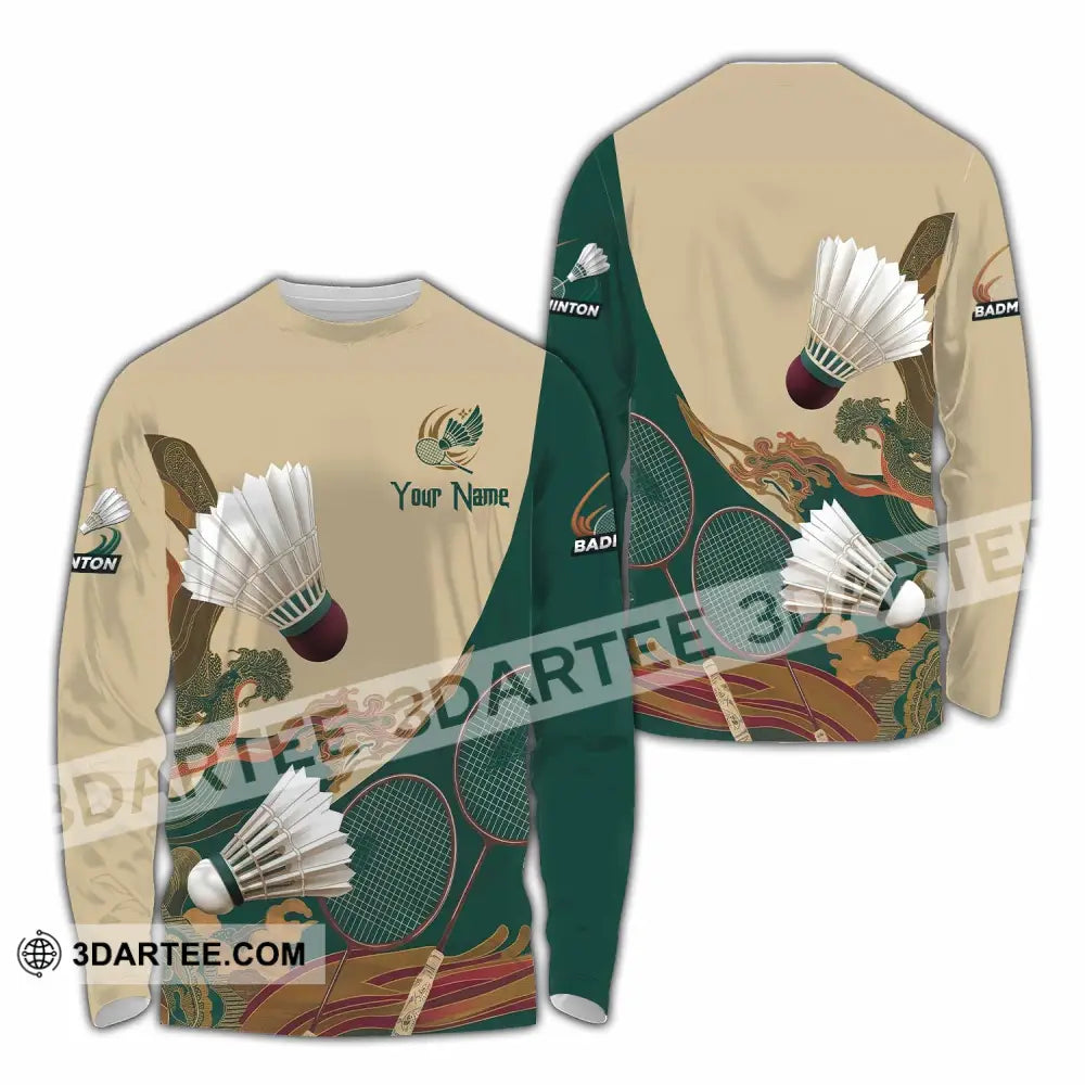 Unisex Shirt - Custom Badminton 3D Shirt Long Sleeve Shirt / S T-shirt