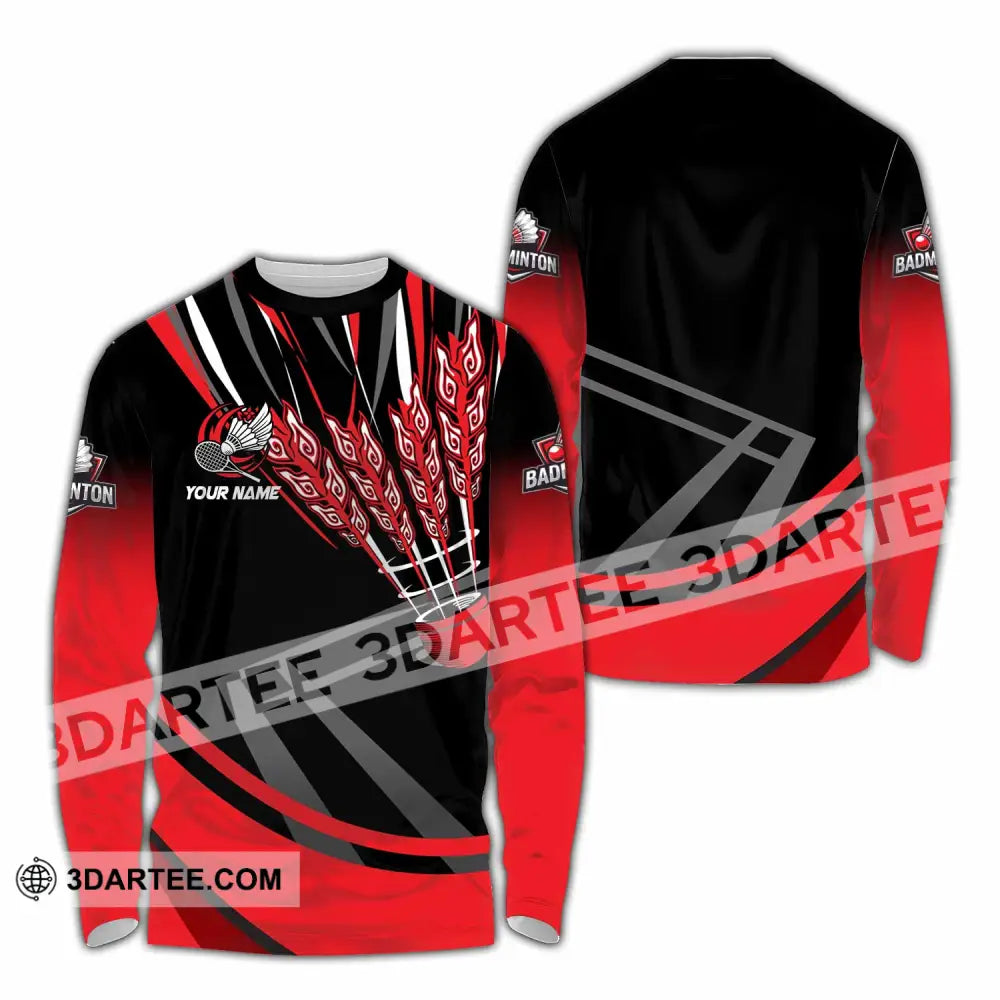 Unisex Shirt - Custom Badminton 3D Shirt Long Sleeve Shirt / S T-shirt