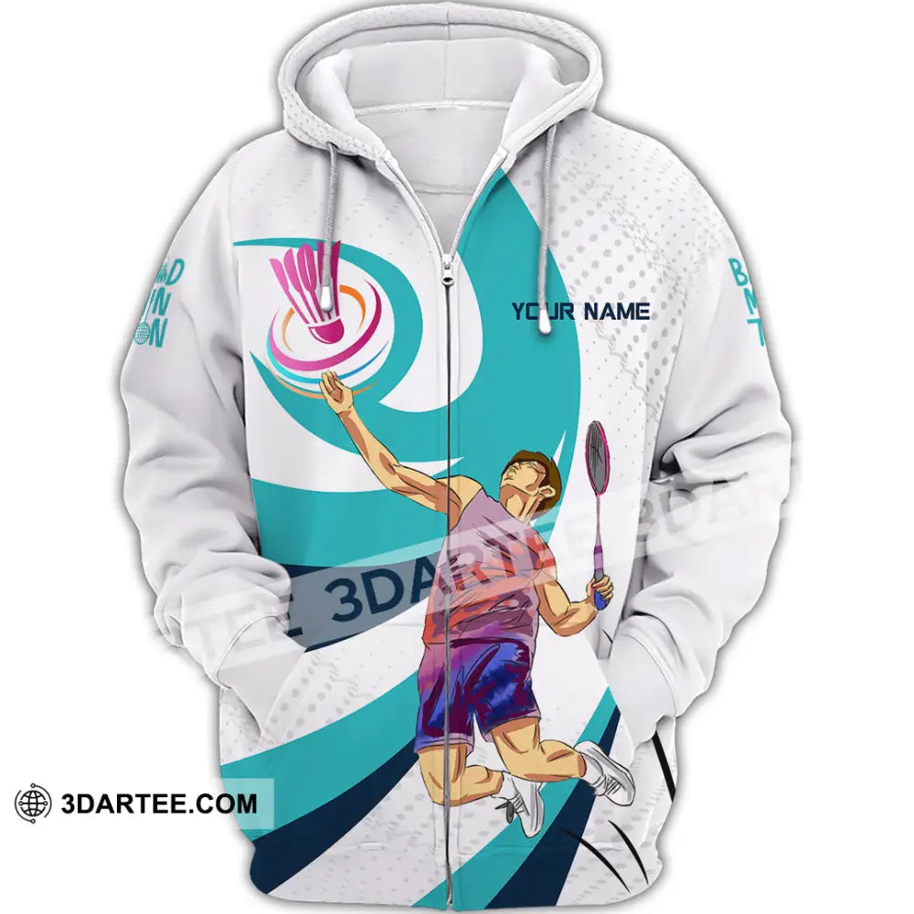Unisex Shirt - Custom Badminton 3D Shirt Zipper Hoodie / S T-shirt