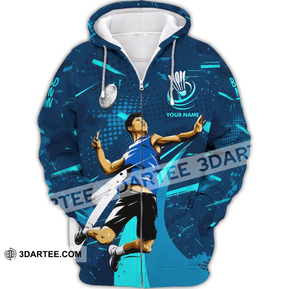Unisex Shirt - Custom Badminton 3D Shirt Zipper Hoodie / S T-shirt