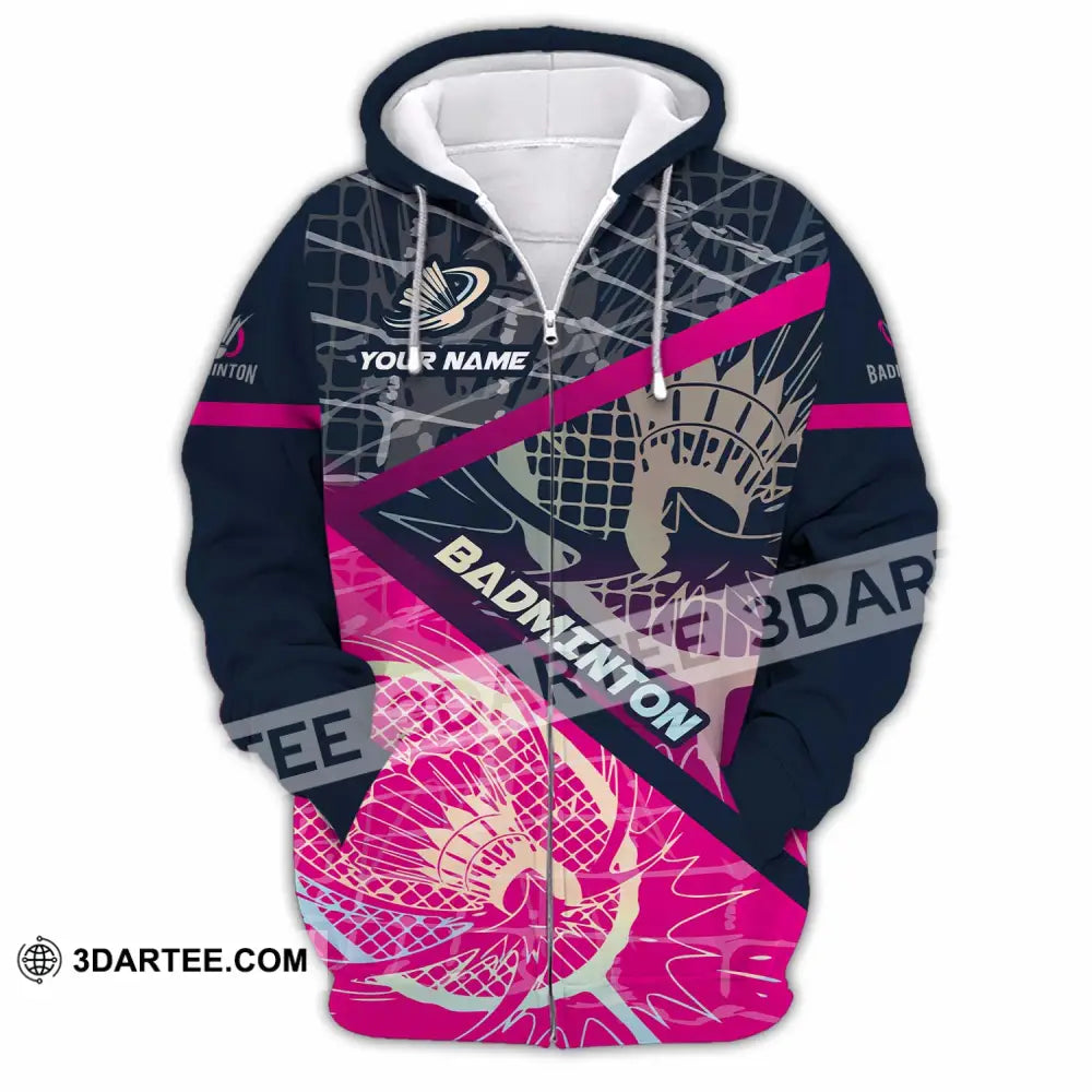 Unisex Shirt - Custom Badminton 3D Shirt Zipper Hoodie / S T-shirt