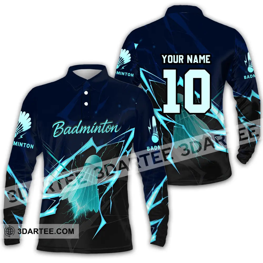Unisex Shirt - Custom Badminton Shirt Long Sleeve Polo / S T-shirt