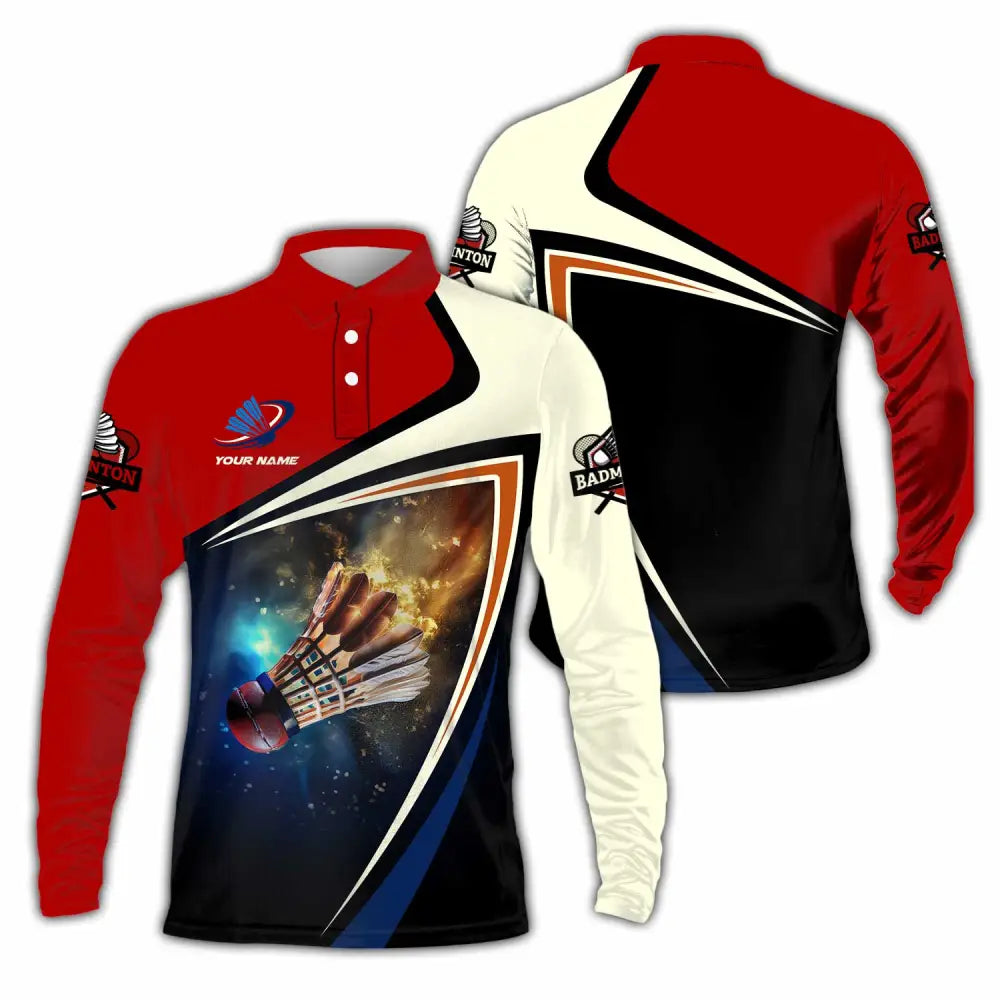 Unisex Shirt - Custom Badminton Shirt Long Sleeve Polo / S T-shirt