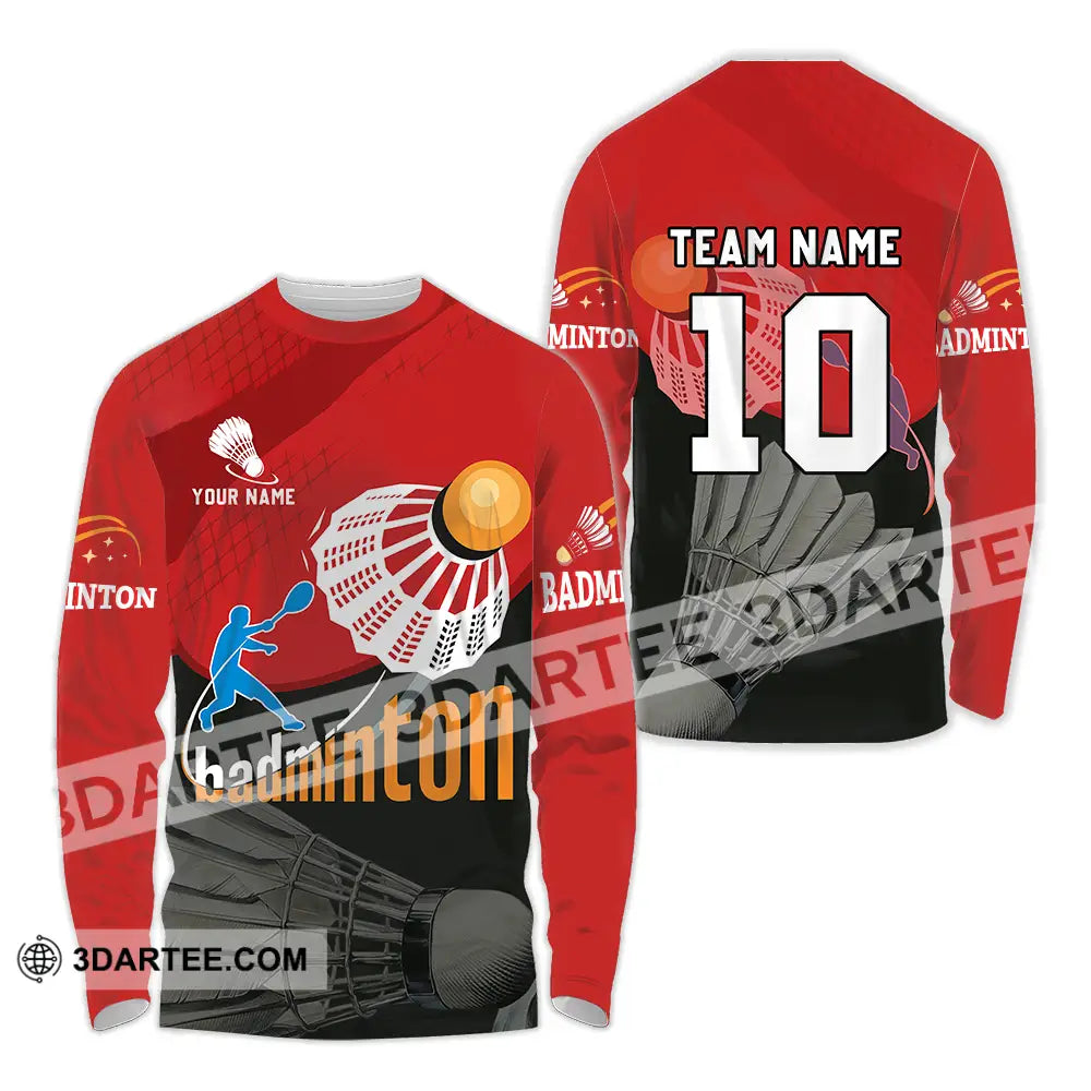Unisex Shirt - Custom Badminton Player Shirt Long Sleeve Shirt / S T-shirt