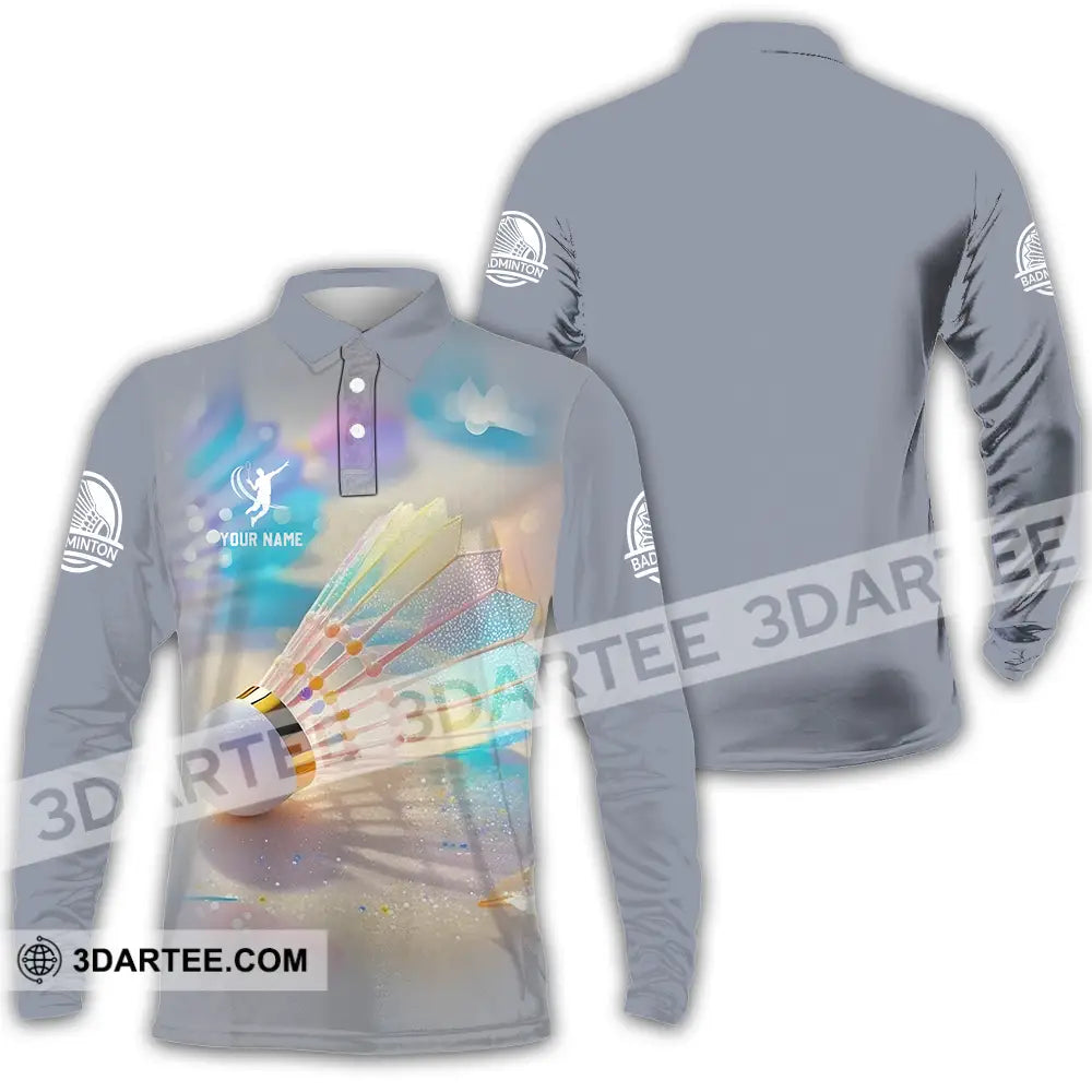 Unisex Shirt Custom Badminton Sport Shirt Long Sleeve Polo / S T shirt