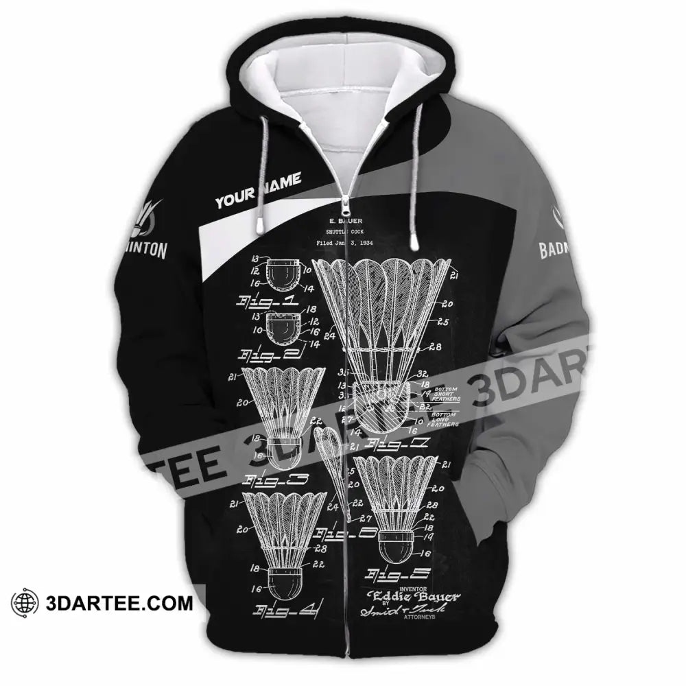 Unisex Shirt - Custom Badminton Shirt - Zipper Hoodie / S - T-shirt