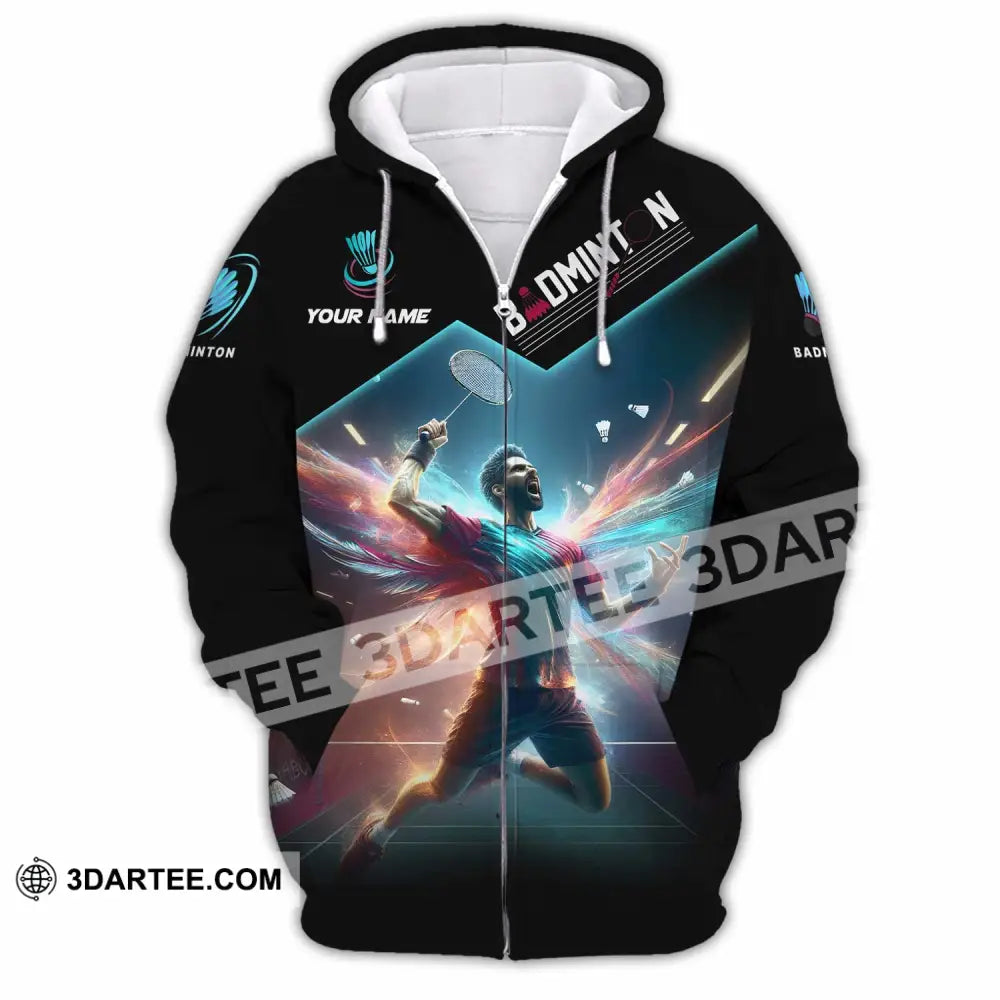 Unisex Shirt - Custom Badminton Shirt - Zipper Hoodie / S - T-shirt