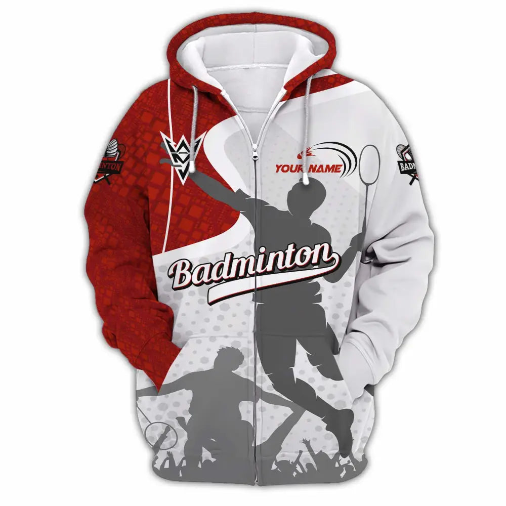 Unisex Shirt - Custom Badminton Shirt Zipper Hoodie / S T-shirt