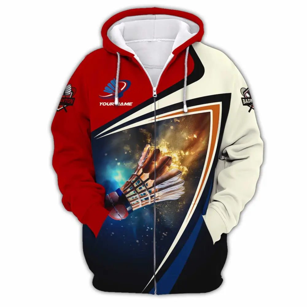 Unisex Shirt - Custom Badminton Shirt Zipper Hoodie / S T-shirt
