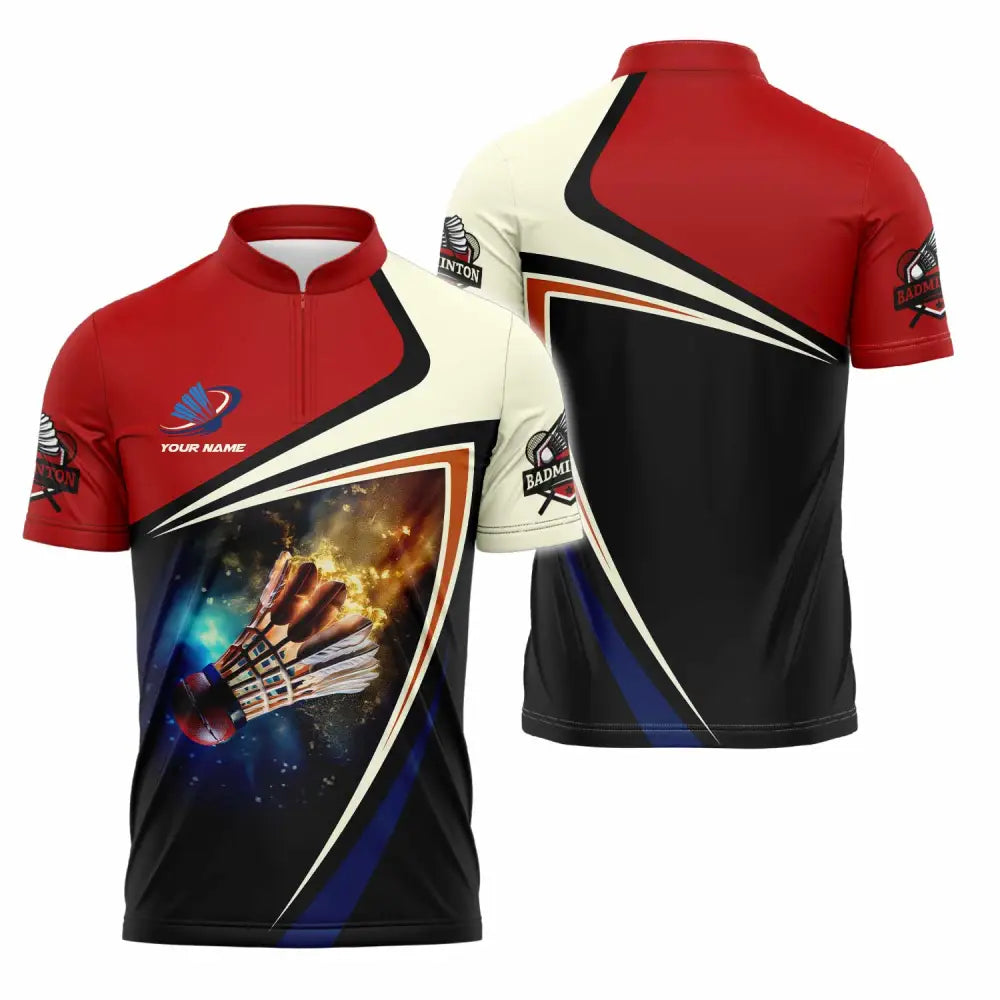 Unisex Shirt - Custom Badminton Shirt Zipper Polo Shirt / S T-shirt