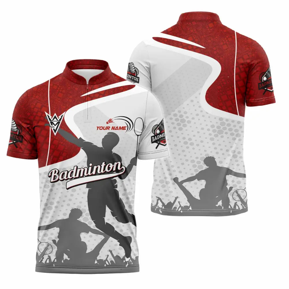 Unisex Shirt - Custom Badminton Shirt Zipper Polo Shirt / S T-shirt