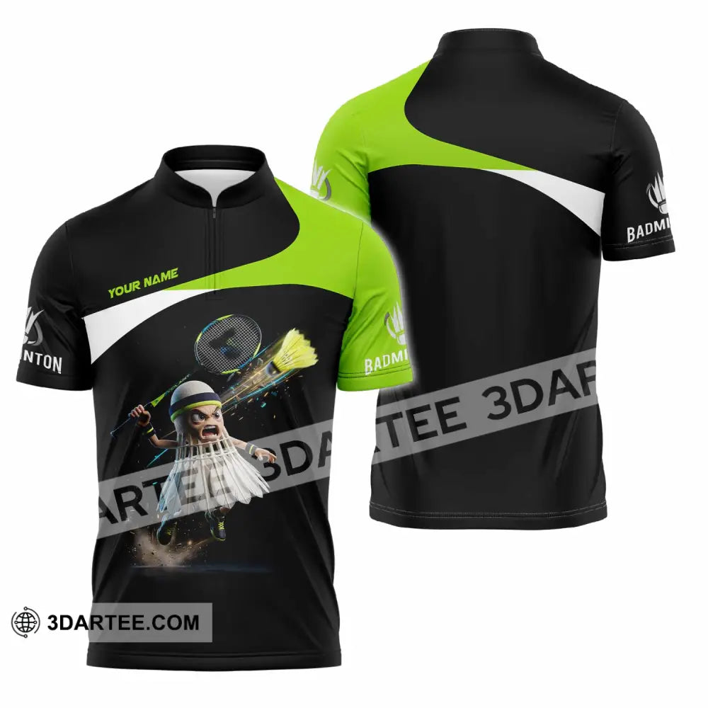 Unisex Shirt - Custom Badminton Shirt - Zipper Polo Shirt / S - T-shirt