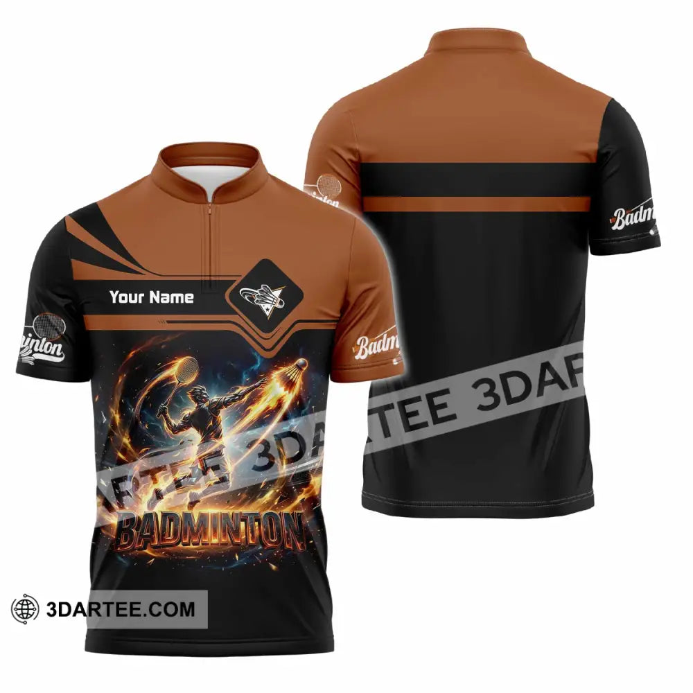 Unisex Shirt - Custom Badminton Shirt - Zipper Polo Shirt / S - T-shirt