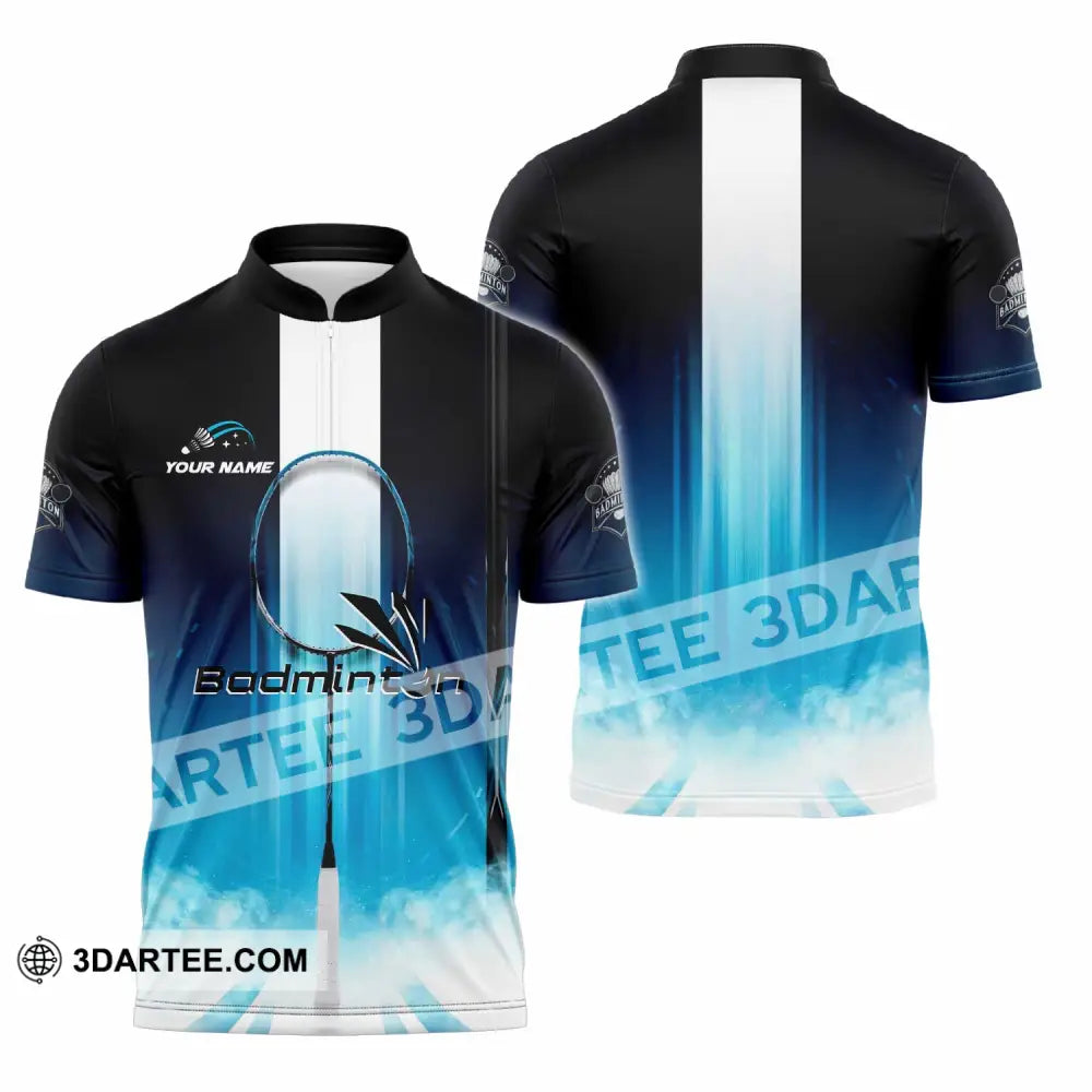 Unisex Shirt - Custom Badminton Shirt - Zipper Polo Shirt / S - T-shirt