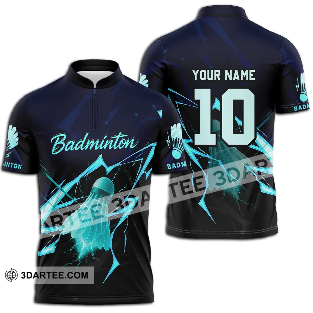 Unisex Shirt - Custom Badminton Shirt Zipper Polo Shirt / S T-shirt