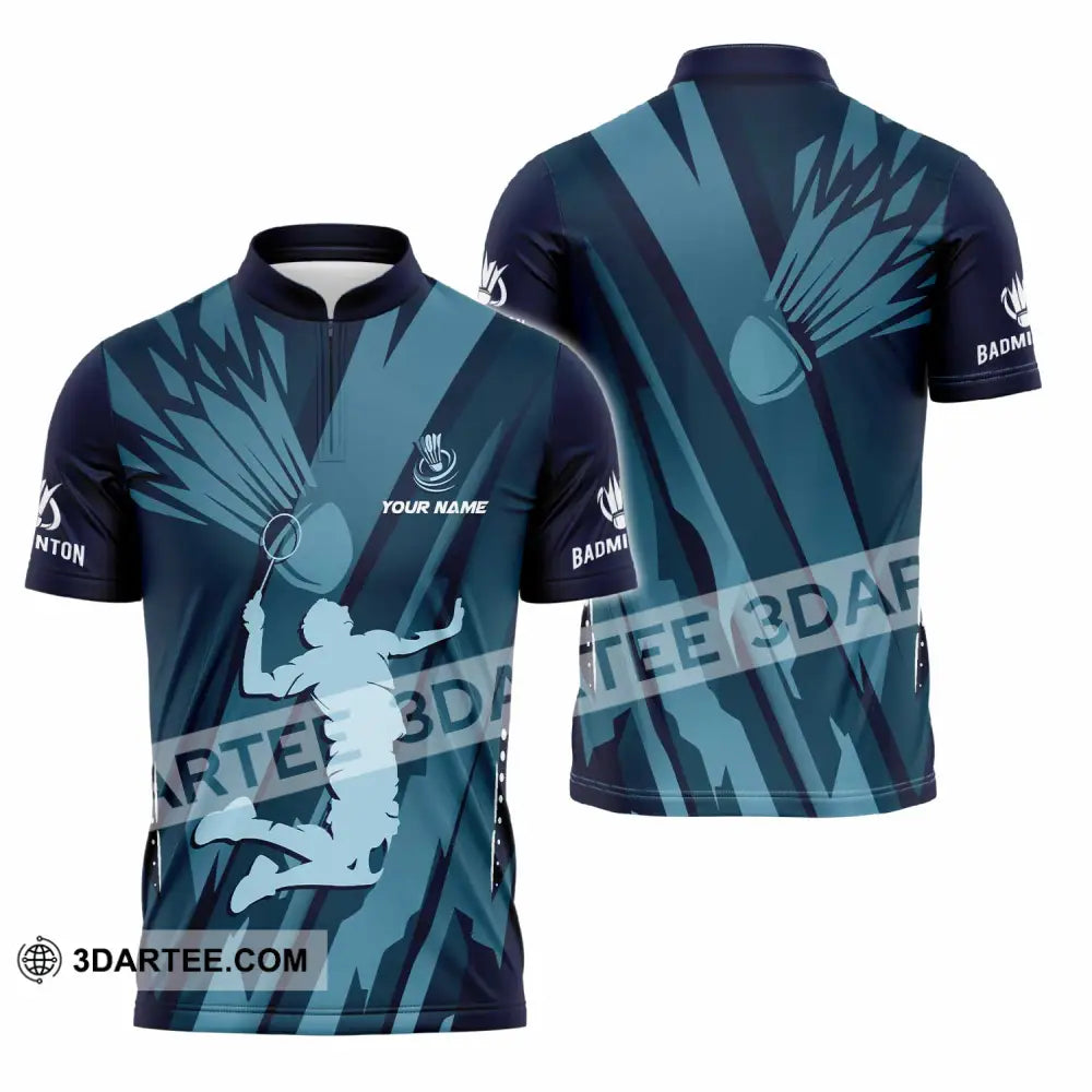 Unisex Shirt - Custom Badminton Shirt - Zipper Polo Shirt / S - T-shirt