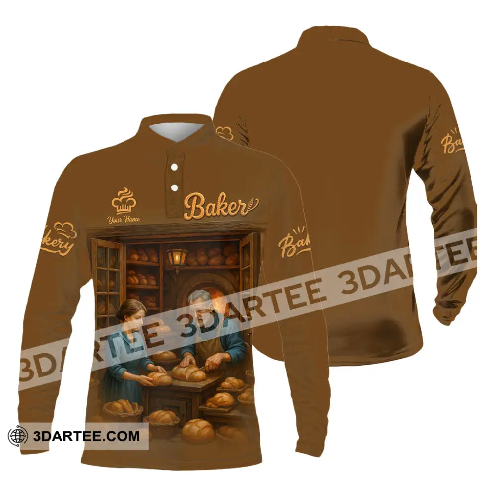 Unisex Shirt - Custom Baker Shirt Long Sleeve Polo / S T-shirt