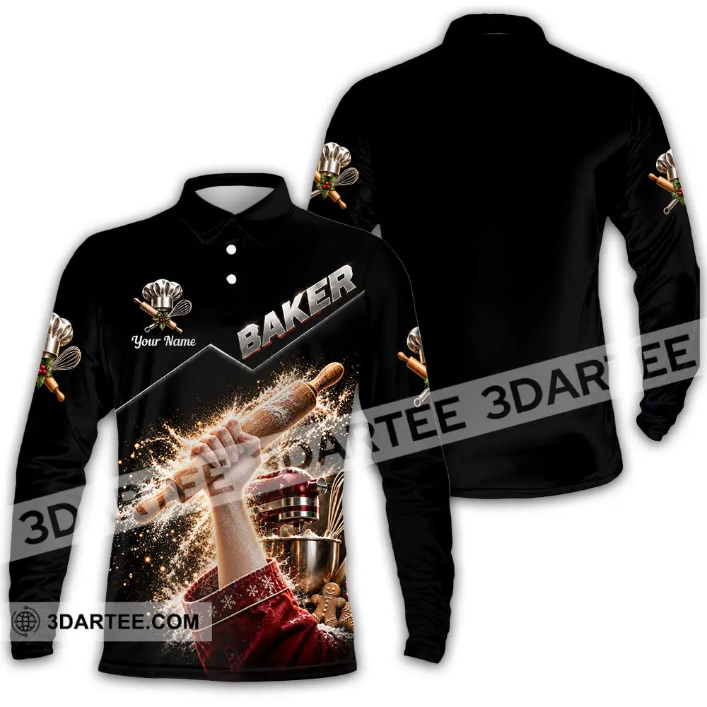 Unisex Shirt - Custom Baker Shirt - Long Sleeve Polo / S - T-shirt