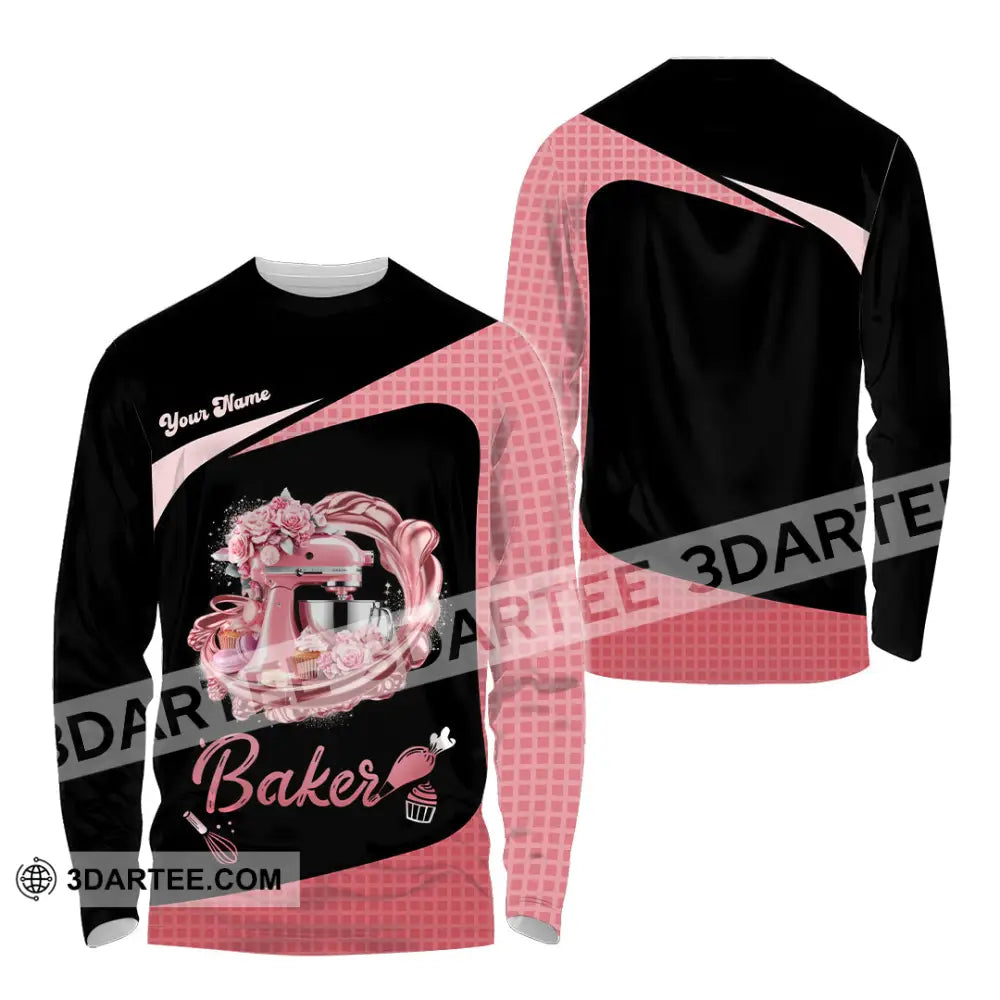 Unisex Shirt - Custom Baker Love Baking Shirt Long Sleeve Shirt / S T-shirt