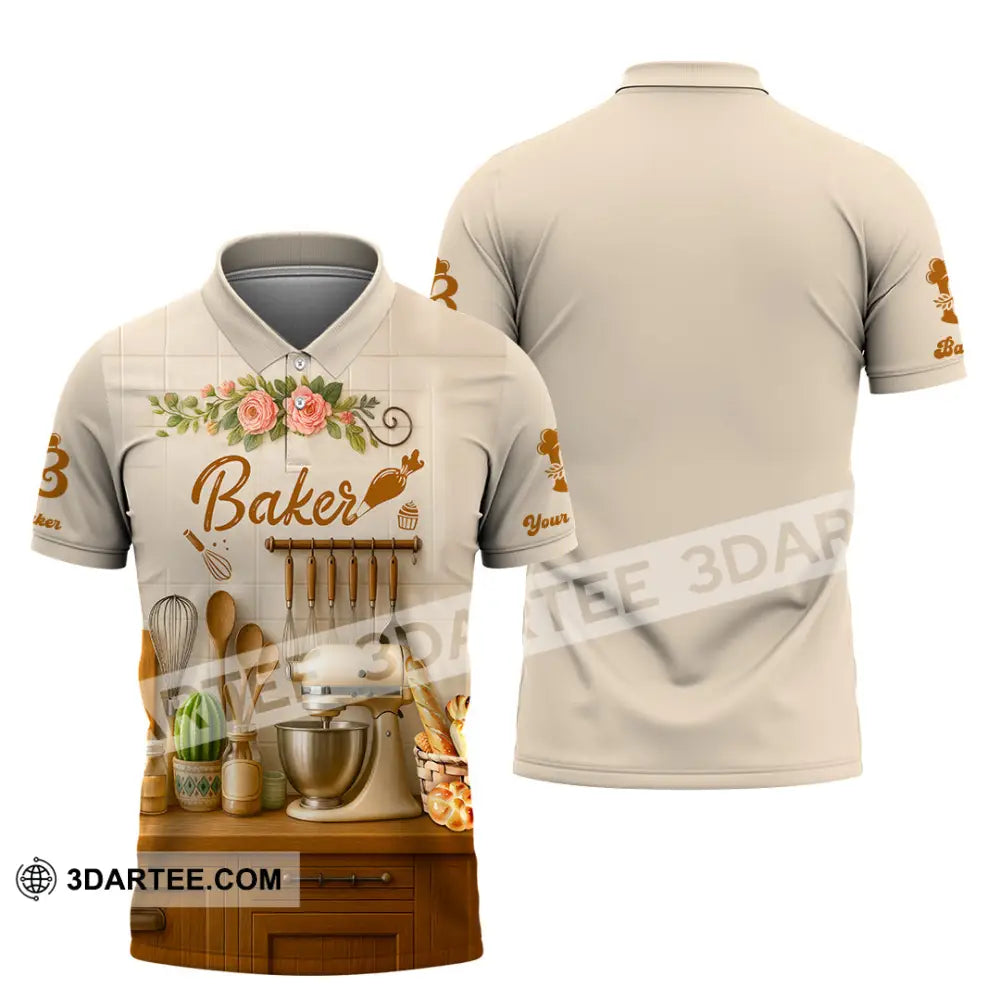 Unisex Shirt - Custom Baker Love Baking Shirt Polo Shirt / S T-shirt