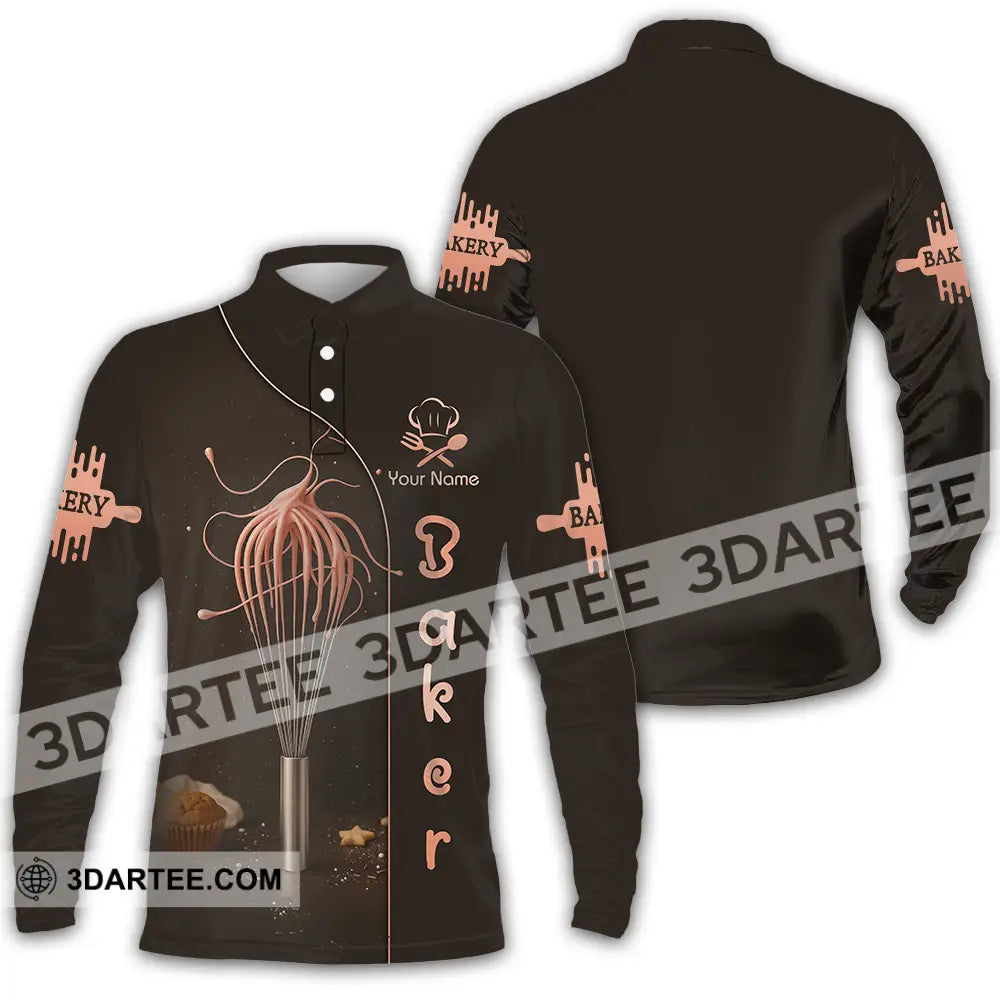 Unisex Shirt - Custom Baker Lover Shirt Long Sleeve Polo / S T-shirt