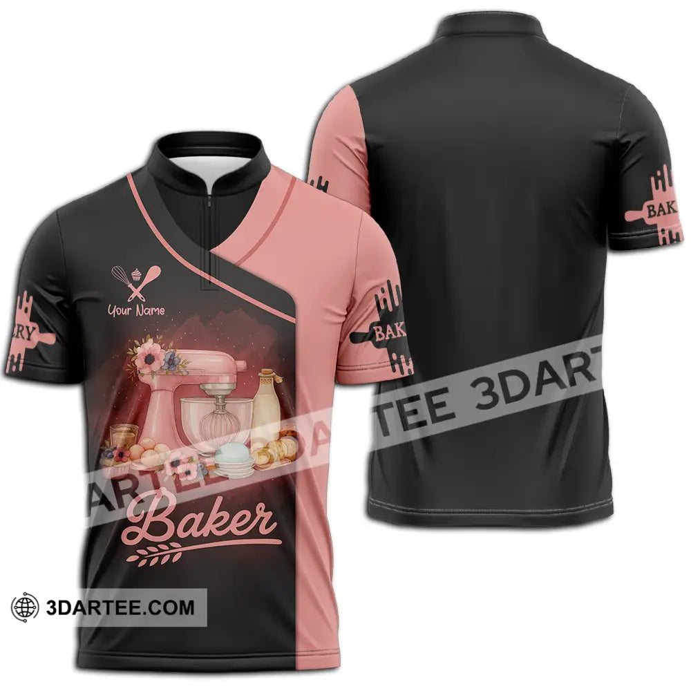 Unisex Shirt - Custom Baker Lover Shirt Zipper Polo Shirt / S T-shirt