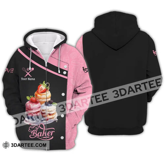 Unisex Shirt - Custom Baker Name Sweet Cake Zipper Hoodie / S T-Shirt