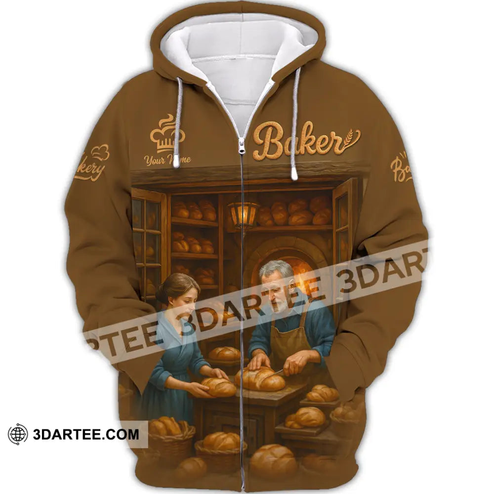Unisex Shirt - Custom Baker Shirt Zipper Hoodie / S T-shirt