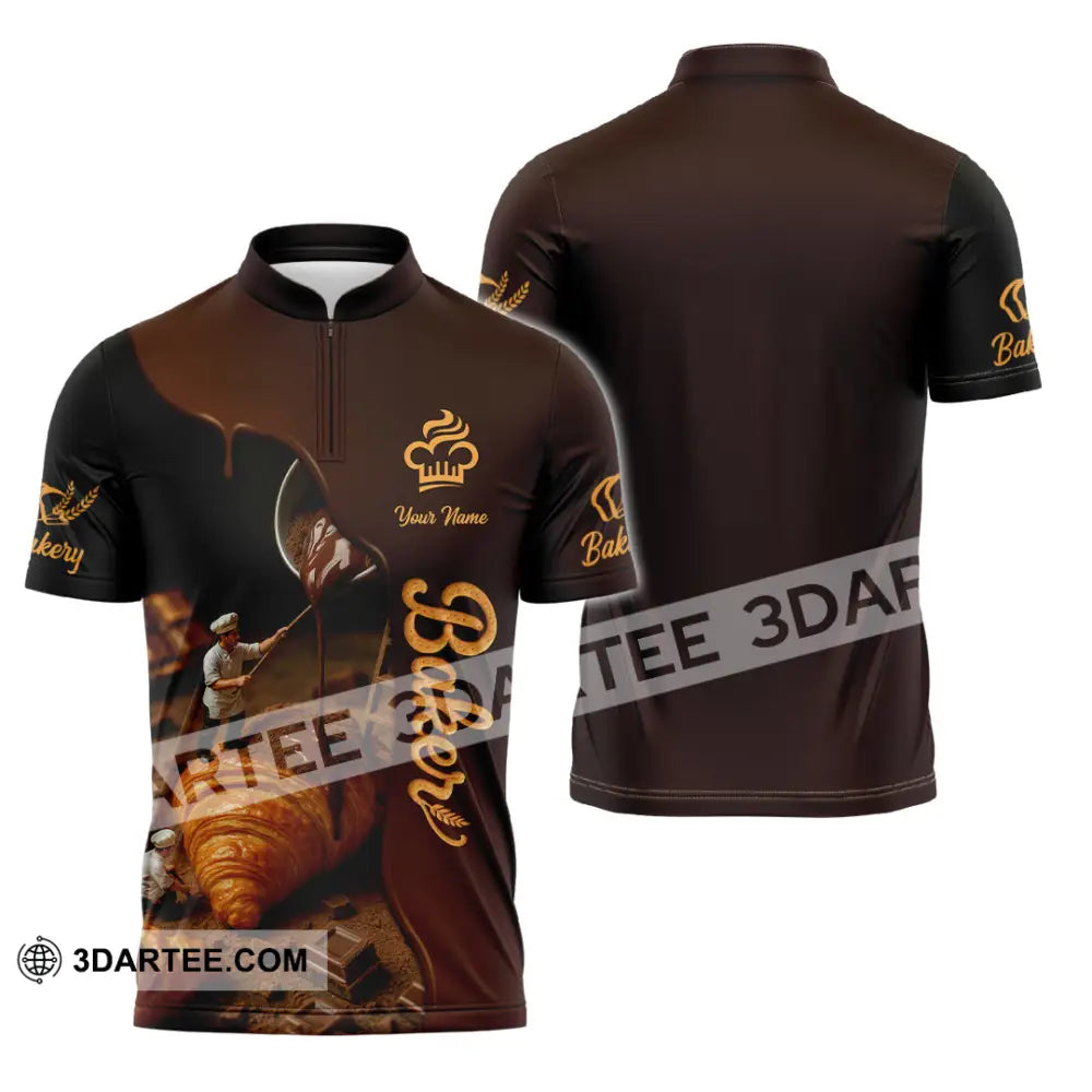 Unisex Shirt - Custom Baker Shirt Zipper Polo Shirt / S T-shirt
