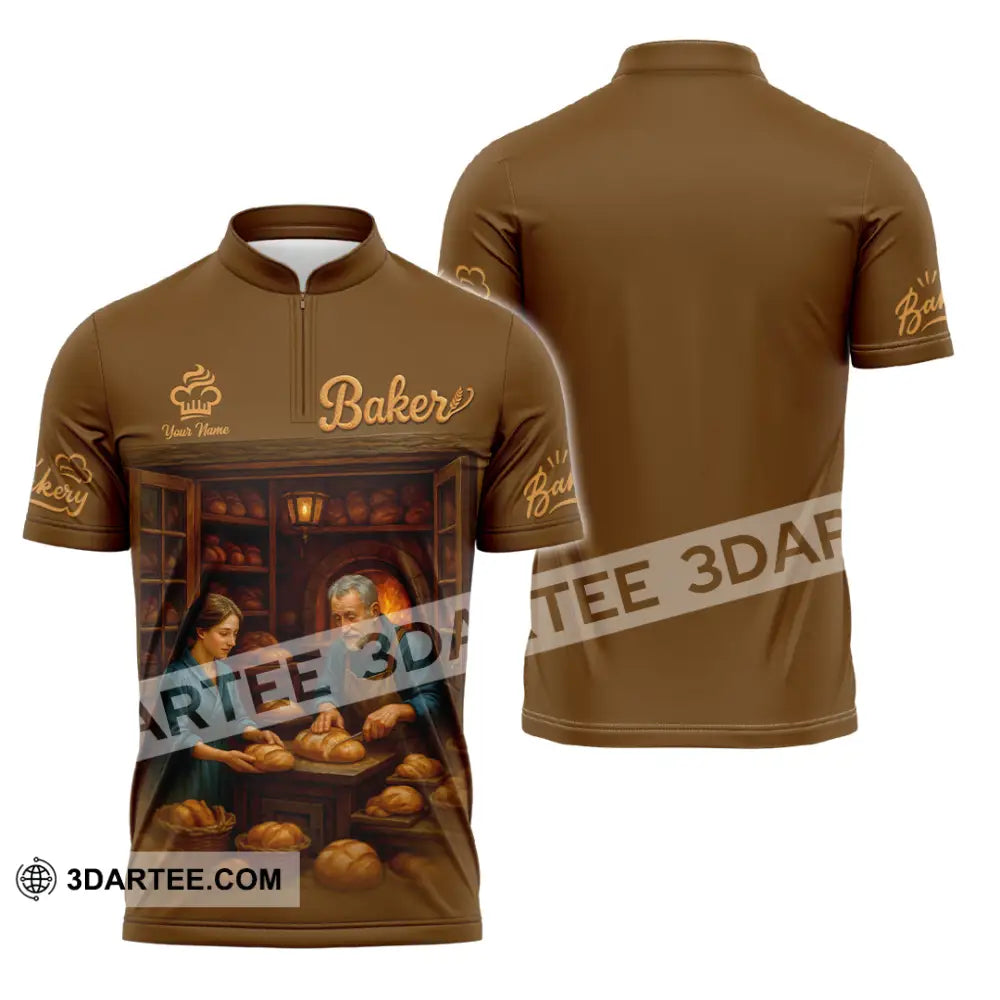 Unisex Shirt - Custom Baker Shirt Zipper Polo Shirt / S T-shirt