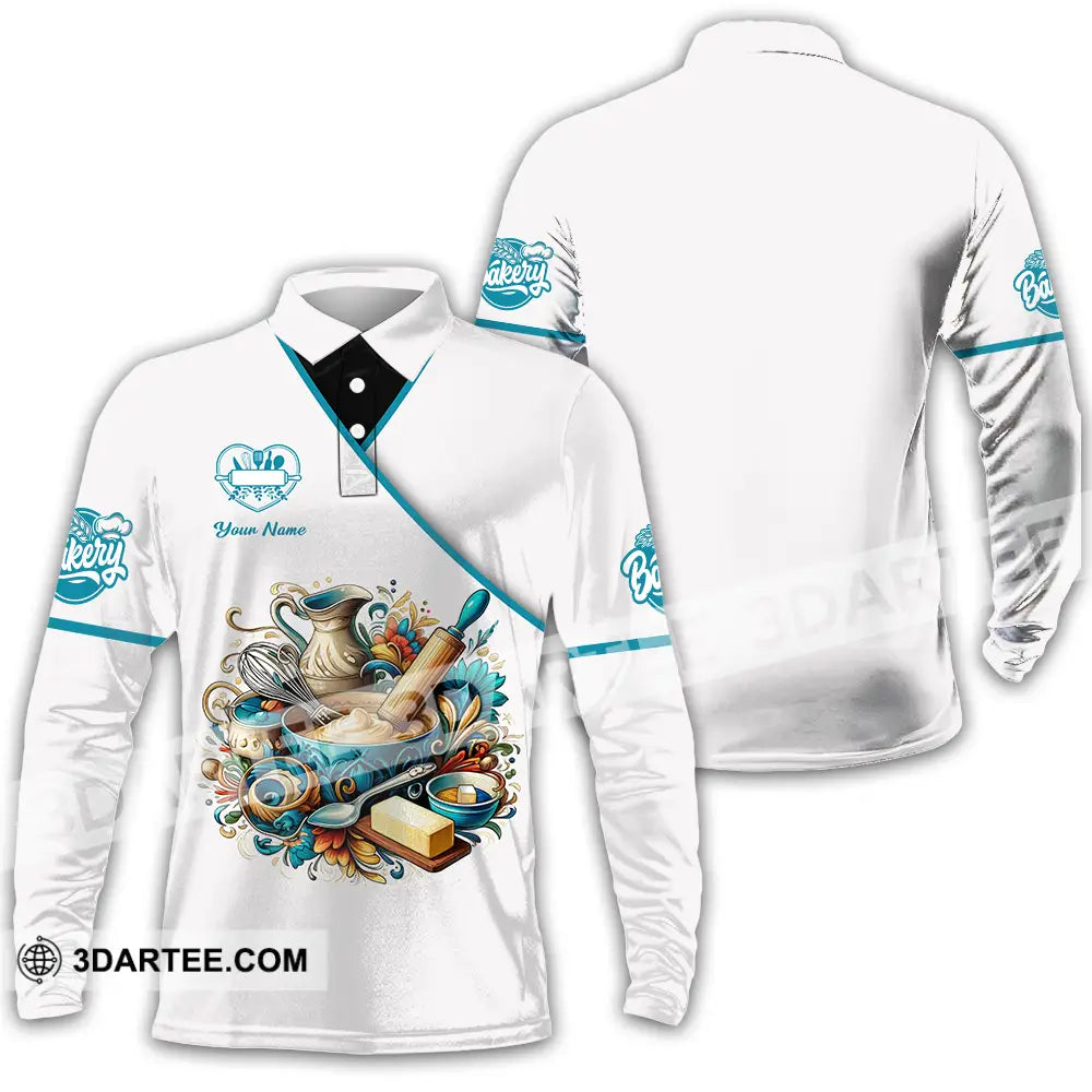 Unisex Shirt - Custom Bakery 3D Shirt - Long Sleeve Polo / S - T-shirt