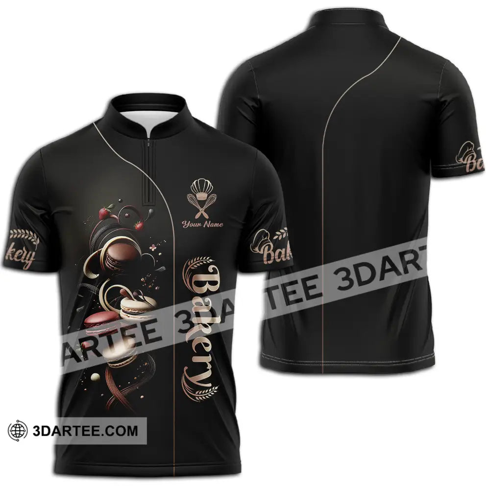 Unisex Shirt - Custom Bakery 3D Shirt - Zipper Polo Shirt / S - T-shirt