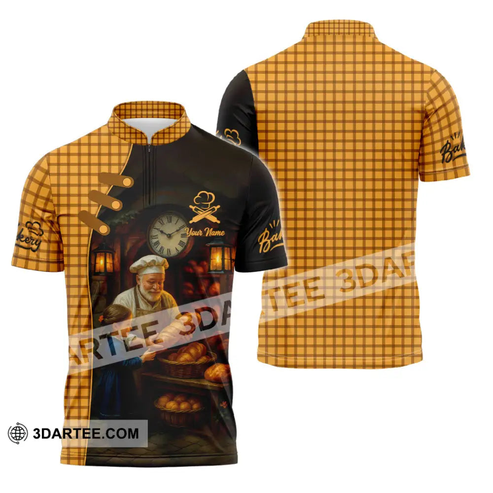 Unisex Shirt - Custom Bakery Shirt Zipper Polo Shirt / S T-shirt