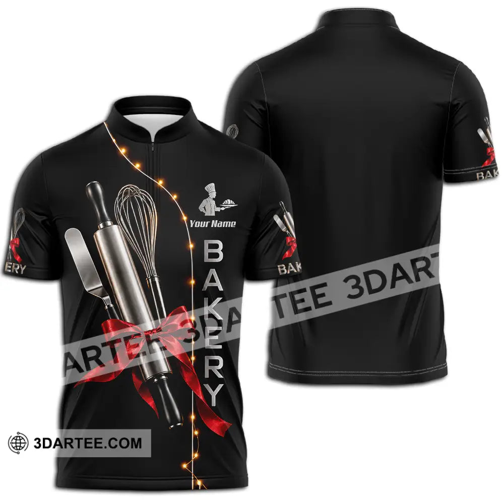 Unisex Shirt - Custom Bakery Shirt - Zipper Polo Shirt / S - T-shirt