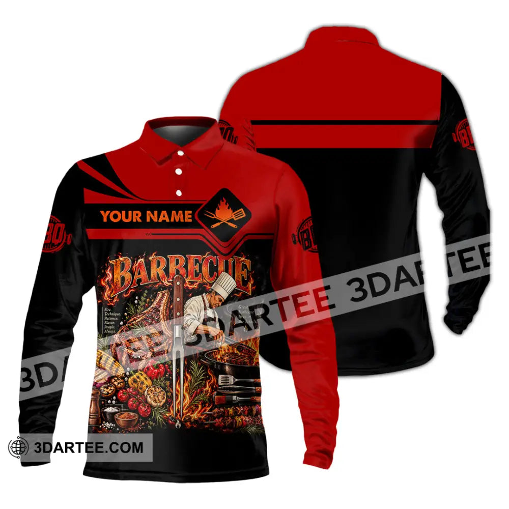 Unisex Shirt - Custom Barbecue Shirt - Long Sleeve Polo / S - T-shirt