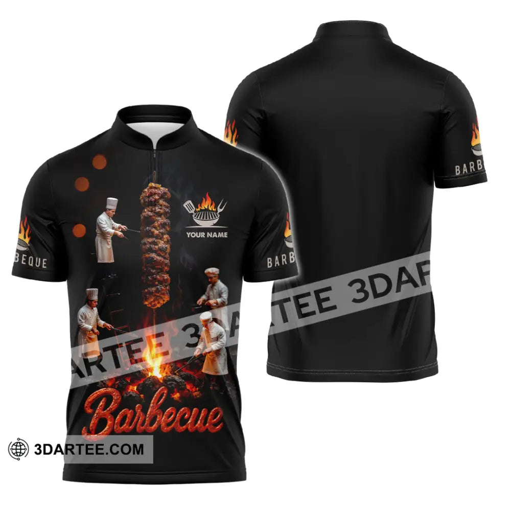 Unisex Shirt - Custom Barbecue Shirt Zipper Polo Shirt / S T-shirt
