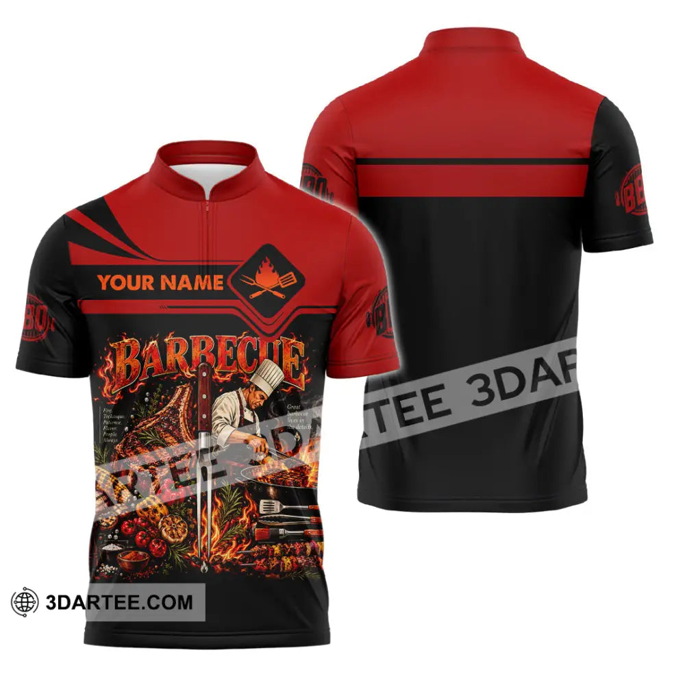 Unisex Shirt - Custom Barbecue Shirt - Zipper Polo Shirt / S - T-shirt
