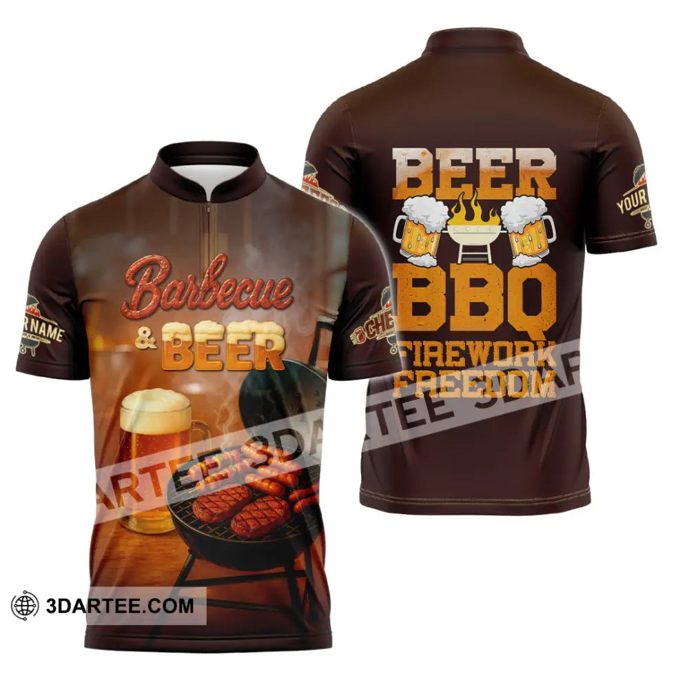 Unisex Shirt - Custom Barbecue Shirt Zipper Polo Shirt / S T-shirt