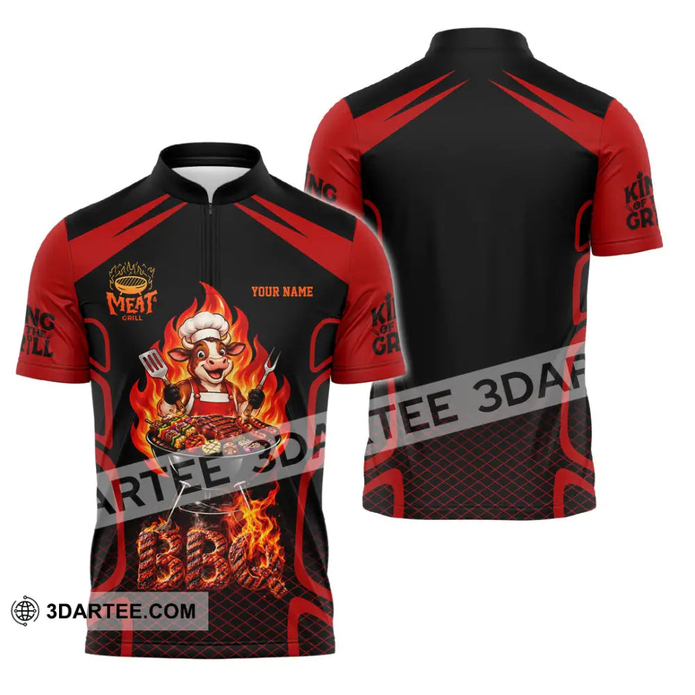 Unisex Shirt - Custom Barbecue Shirt - Zipper Polo Shirt / S - T-shirt