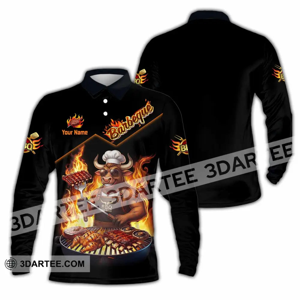 Unisex Shirt - Custom Barbeque Shirt - Long Sleeve Polo / S - T-shirt