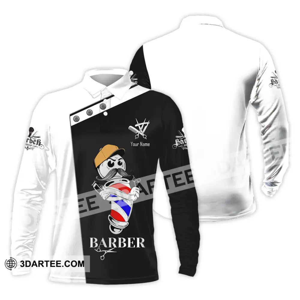 Unisex Shirt Custom Barber Shirt Long Sleeve Polo / S T shirt