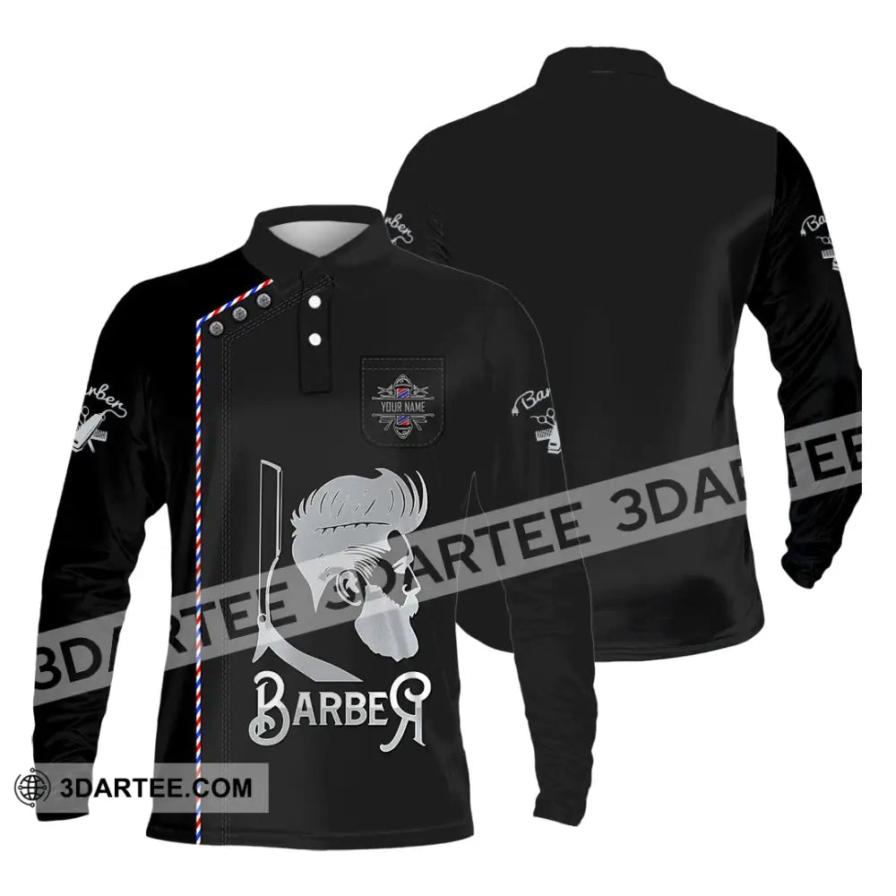 Unisex Shirt Custom Barber Shirt Long Sleeve Polo / S T shirt