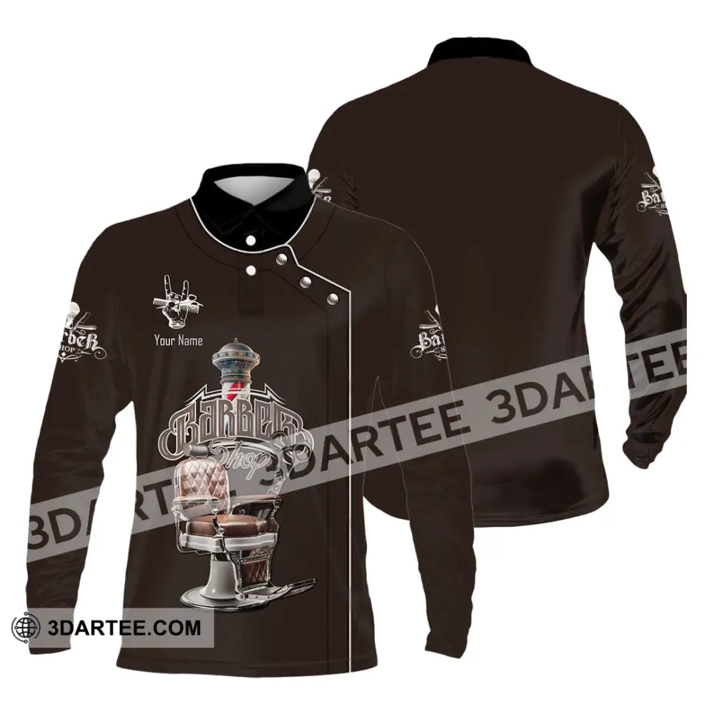 Unisex Shirt Custom Barber Shirt Long Sleeve Polo / S T shirt