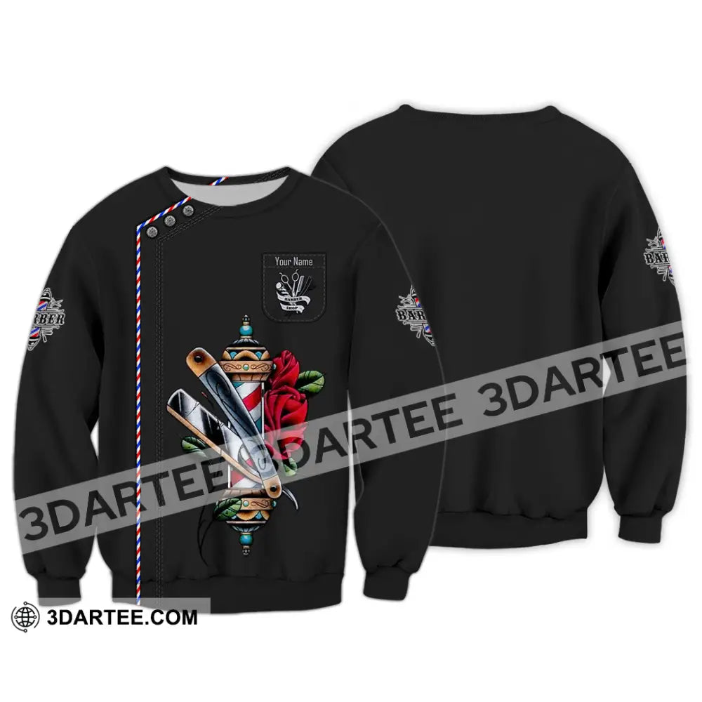 Unisex Shirt Custom Barber Shirt Long Sleeve / S T shirt