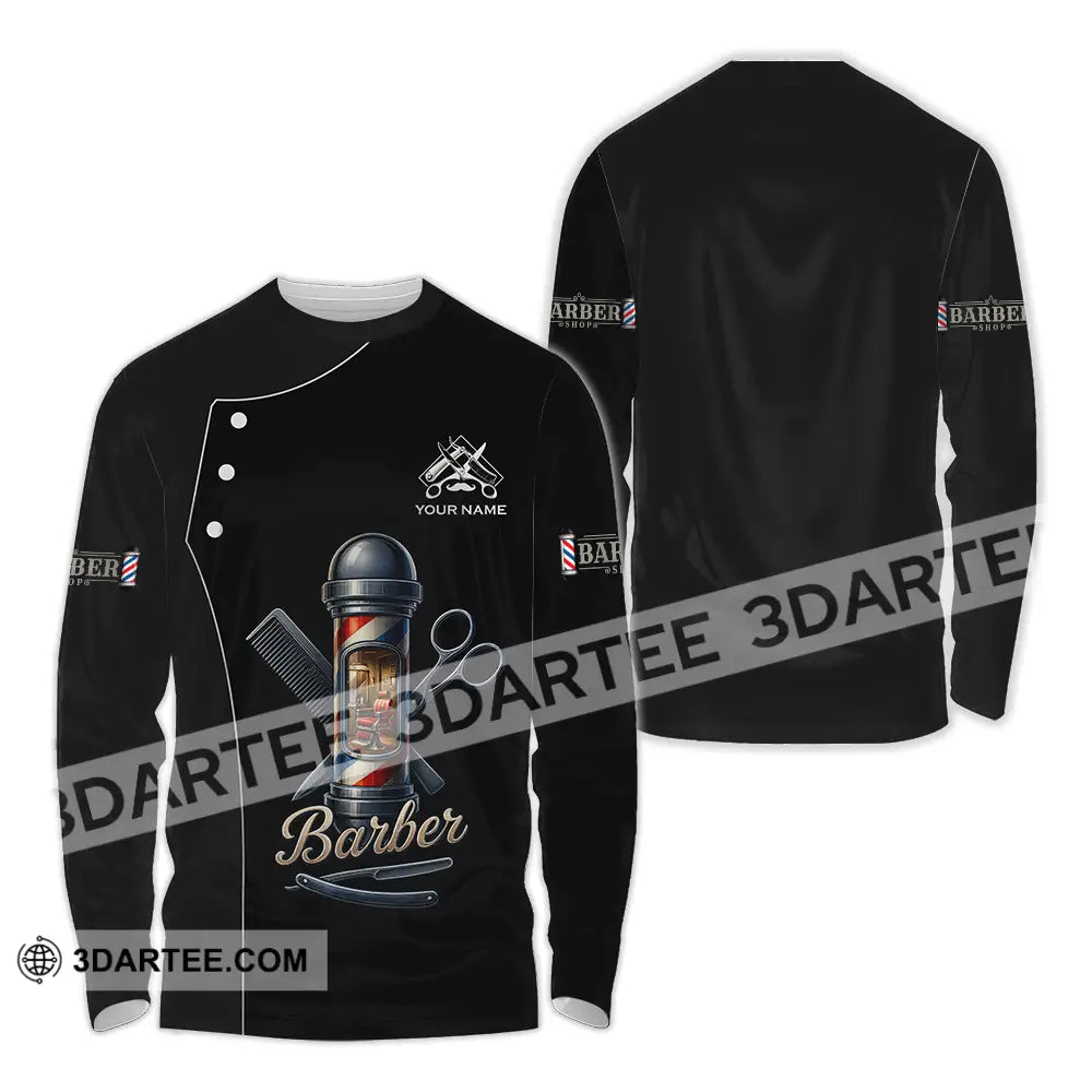 Unisex Shirt Custom Barber Shirt Long Sleeve Shirt / S T shirt